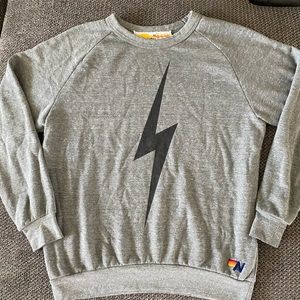 Aviator Nation Gray Bolt Crewneck sweatshirt, sz M
